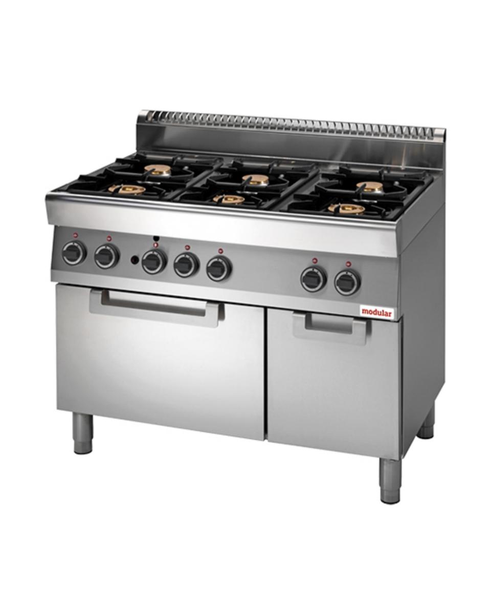 Gasherd 6 Brenner mit Gasofen - Modular 700 - 316706