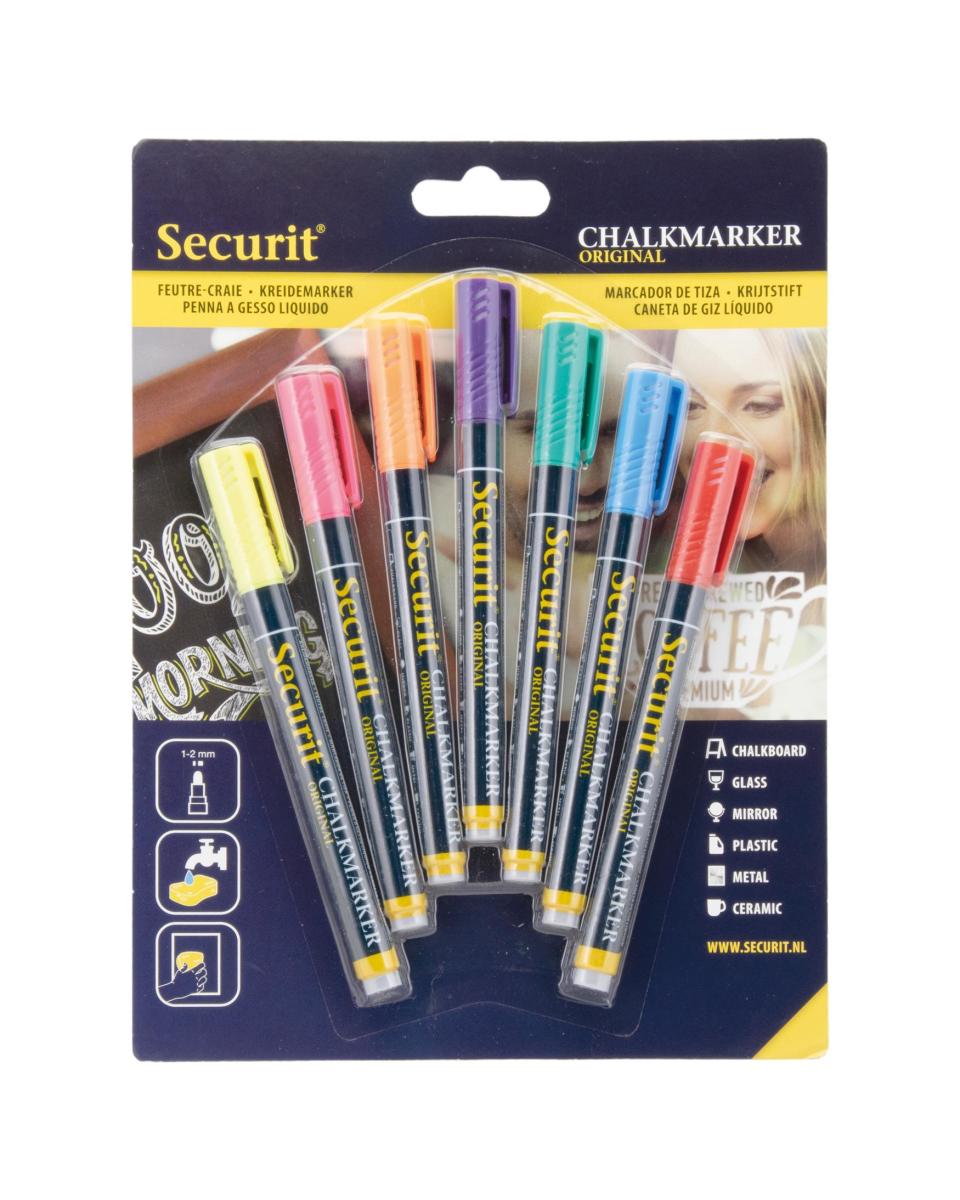 Kreidemarker-Set – 7-teilig – Securit – BL-SMA100-V7-AS