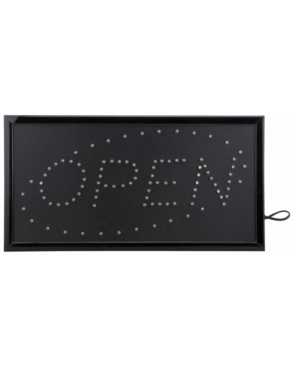 LED-Schild - OPEN - H 25 x 53 x 3,5 CM - Schwarz - Securit - LS-OPEN