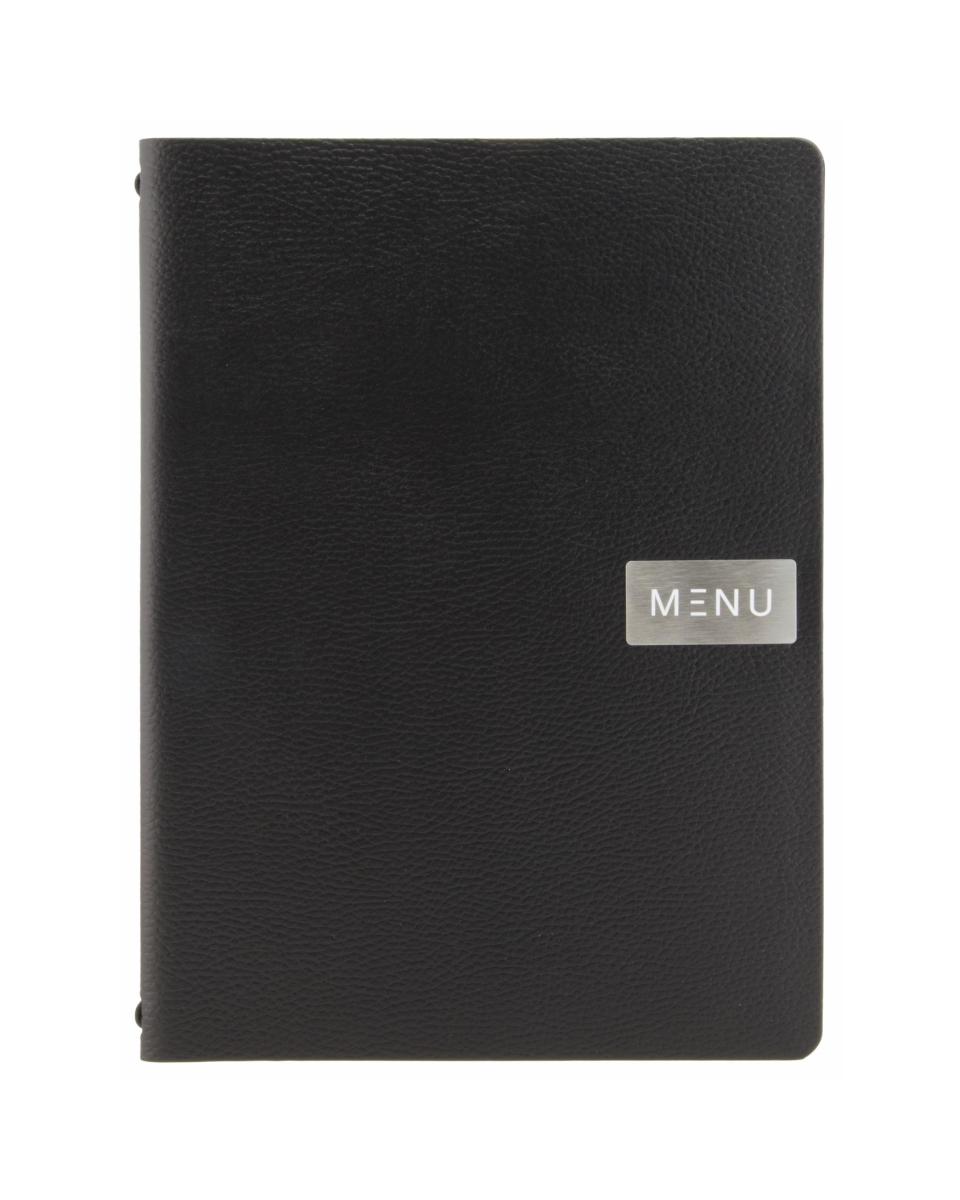 Menü – Rau – A4 – H 33,2 x 24,6 x 0,5 cm – Schwarz – Securit – MC-LRA4-RWBL