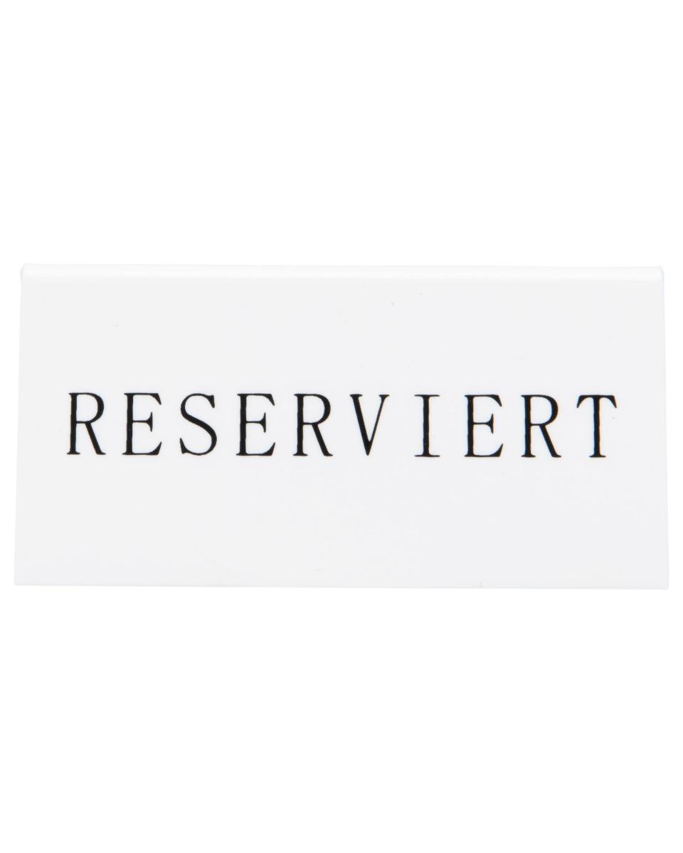Tischschild - 5 Stück - Reserviert - Weiß - Securit