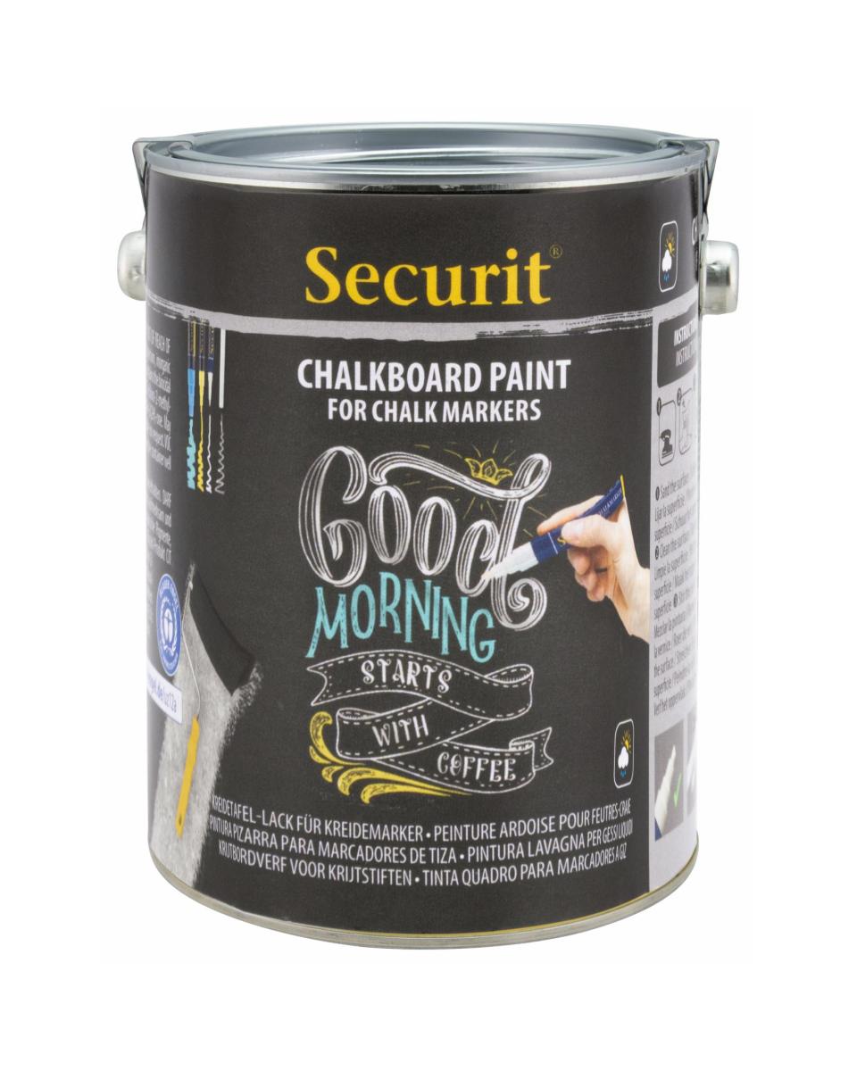 Tafelfarbe – 2,5 Liter – H 19 x 14 x 14 CM – Schwarz – Securit – PNT-BL-LA