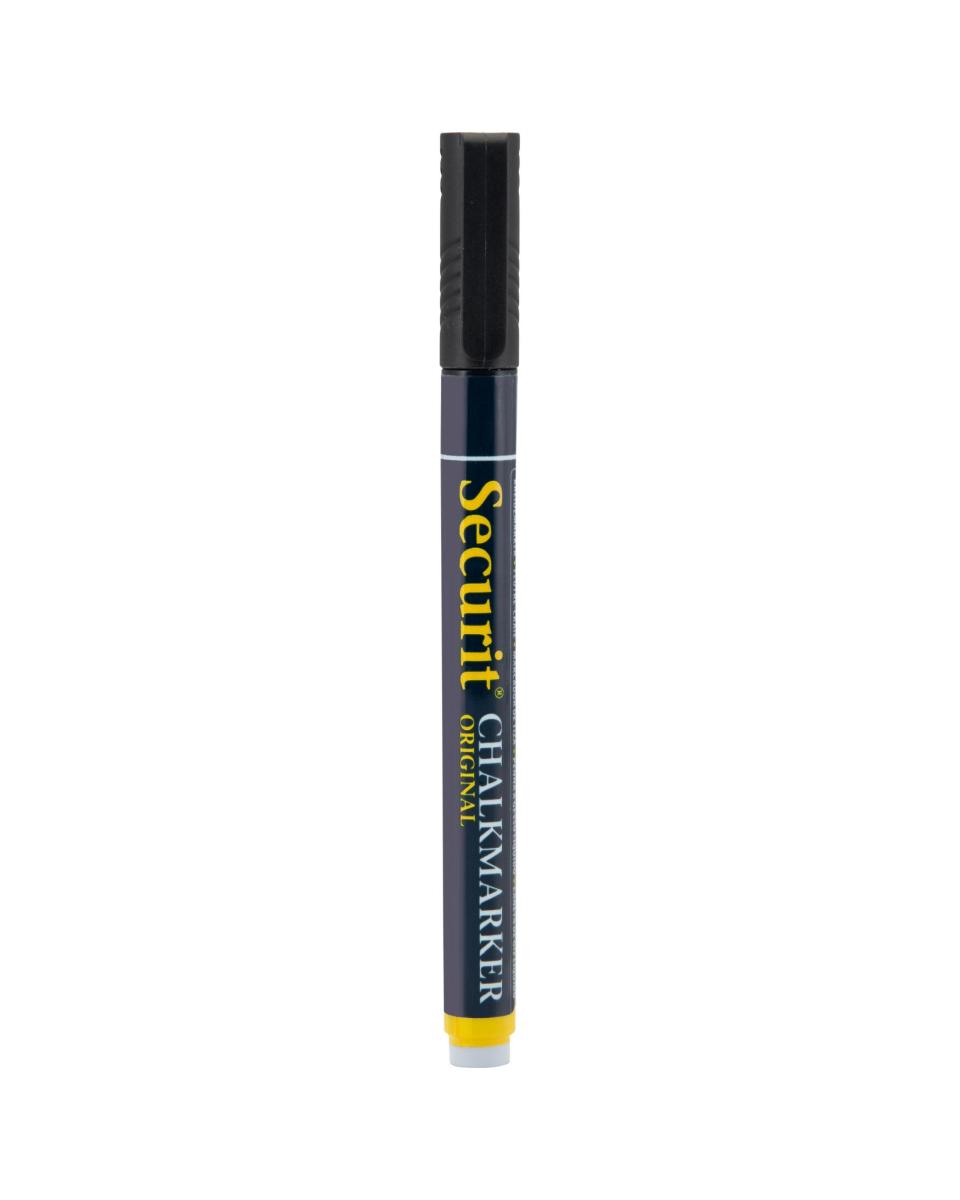 Kreidemarker – Flüssigkeit – 1–2 mm – H 14 x 1,5 x 1 cm – Schwarz – Securit – SMA100-BL