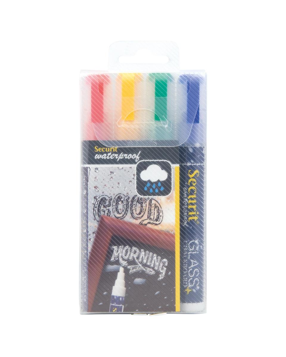 Kreidemarker – Wasserfest – 2–6 mm – 4 Stück – Securit – SMA610-V4