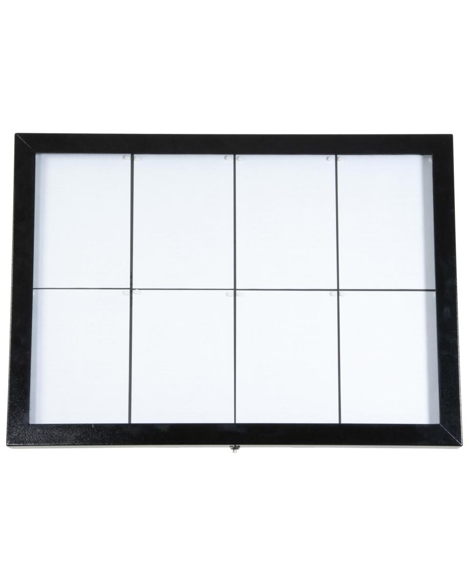 Menukaart Display - Staand - Wielen - Led Verlichting - Zwart - Staal - H 150 x B 92 CM - Securit
