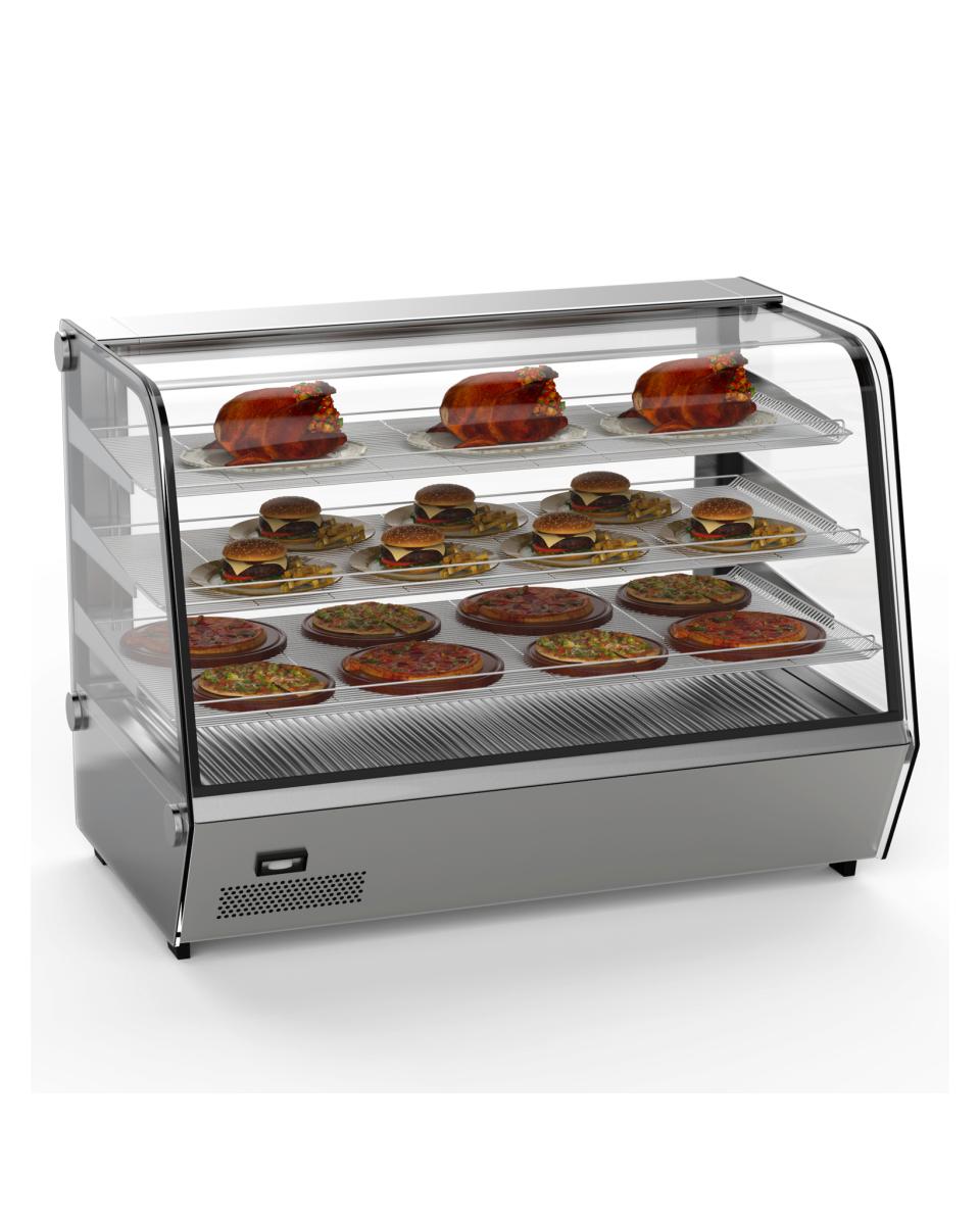Warmhaltevitrine - 160 Liter - Edelstahl - G-Line