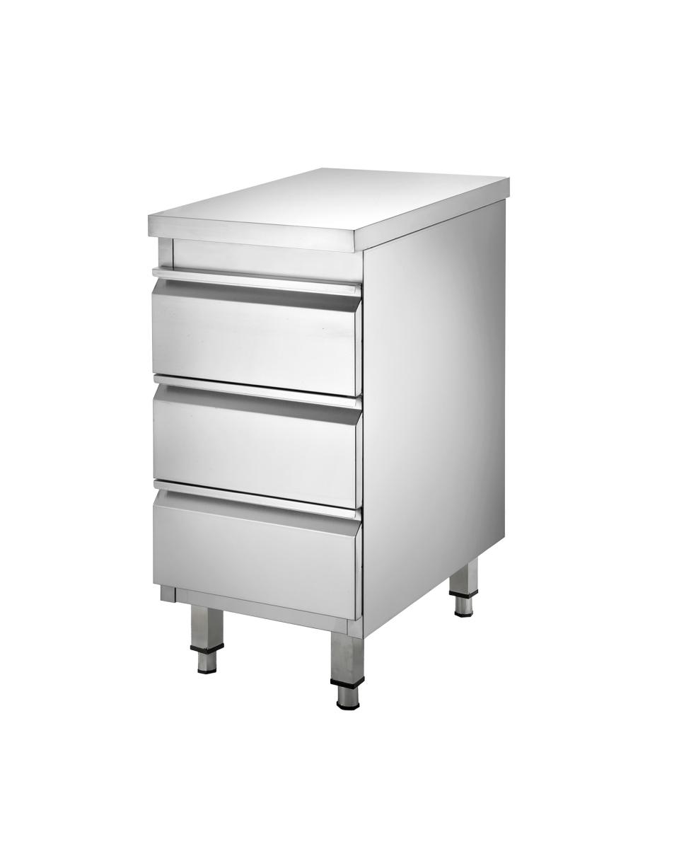 Kommode Werkbank - 3 Schubladen - Edelstahl - H 90 x B 40 x T 60 CM - G-Line