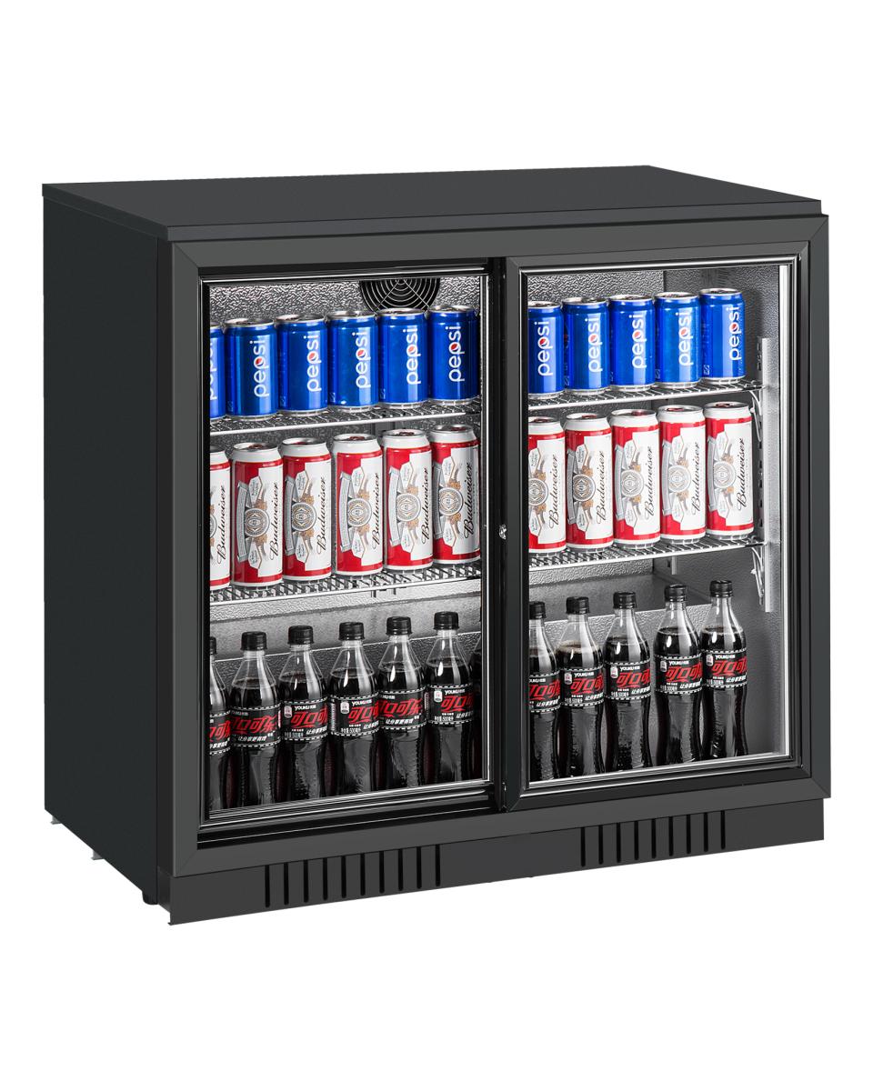 Getränkekühlschrank - 210 Liter - 2 Schiebetüren - Schwarz - G-Line