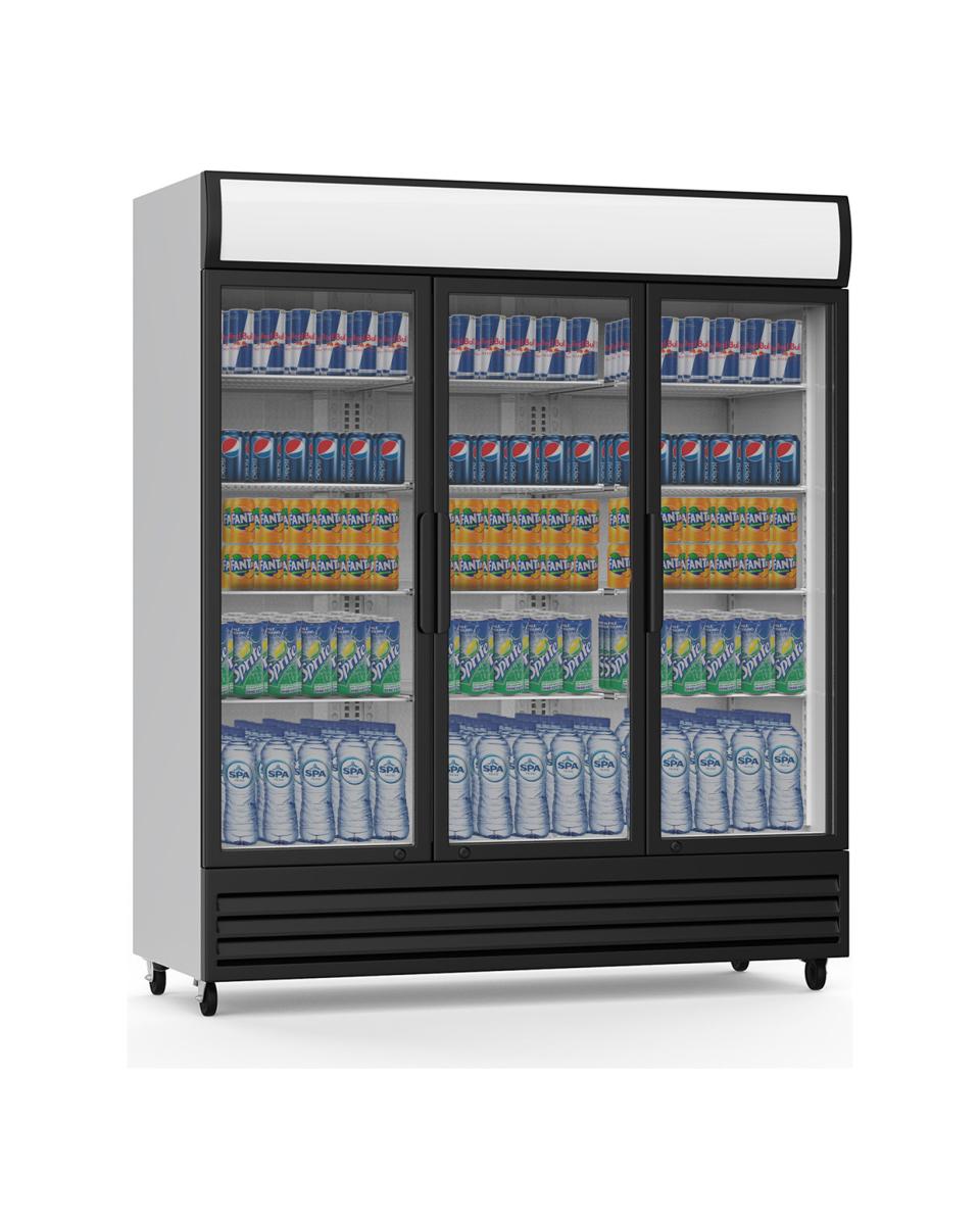 Getränkekühlschrank - 1500 Liter - 3 Flügeltüren - Schwarz - G-Line