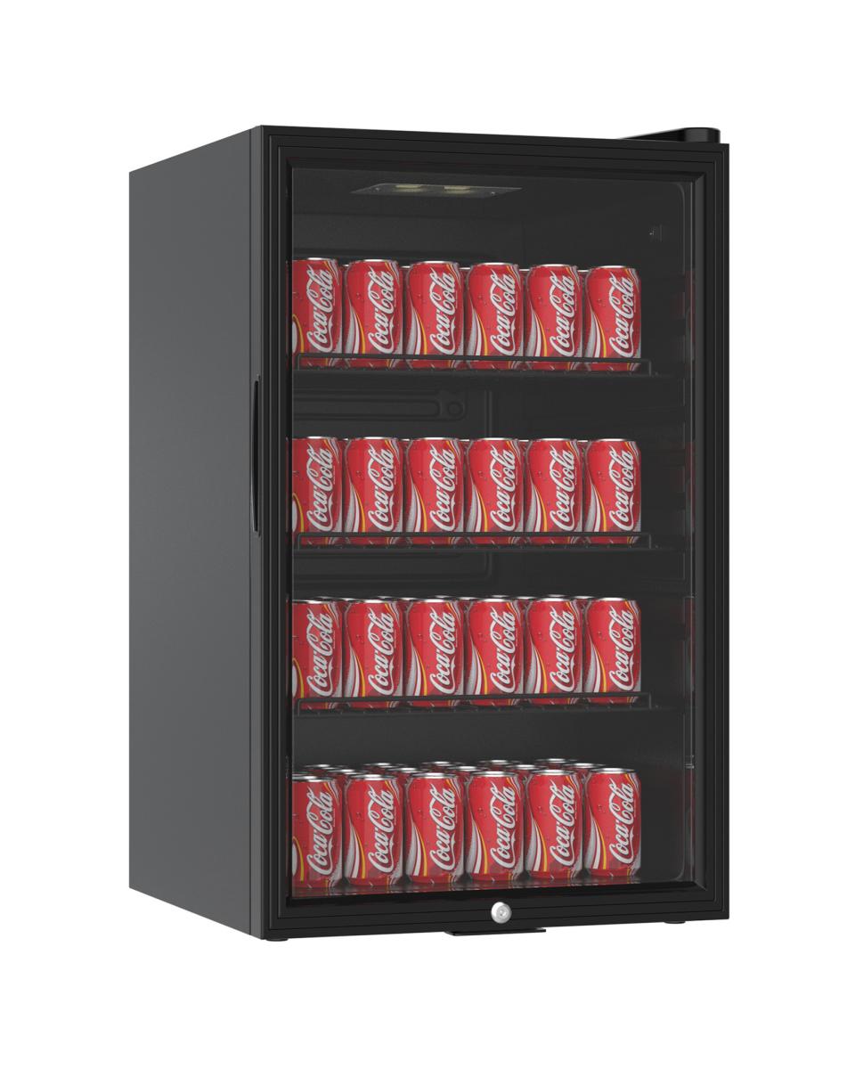 Getränkekühlschrank klein - 115 Liter - 1 Tür - H 84 x 54 x 53 cm - Schwarz - G-Line
