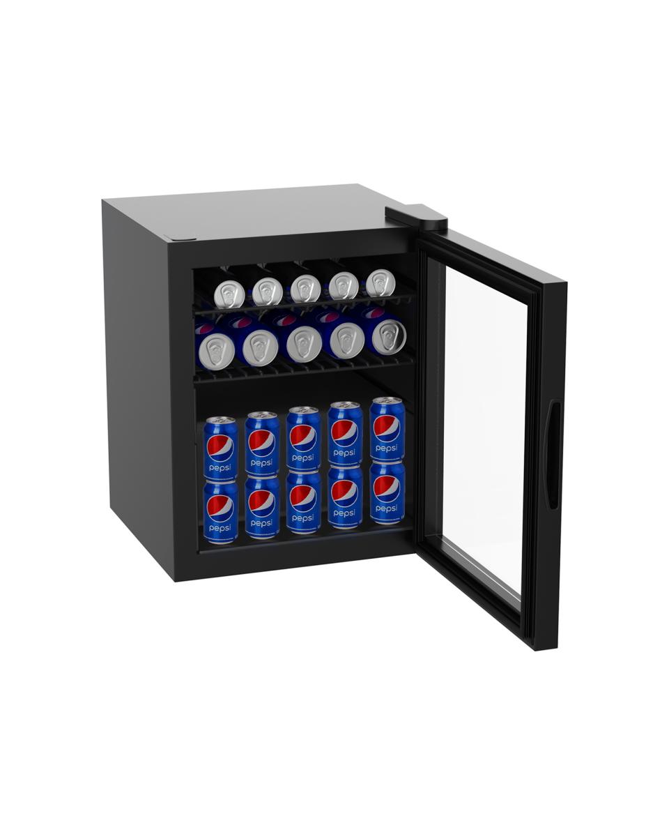 Kühlschrank - 50 Liter - Glastür - Schwarz - G-Line