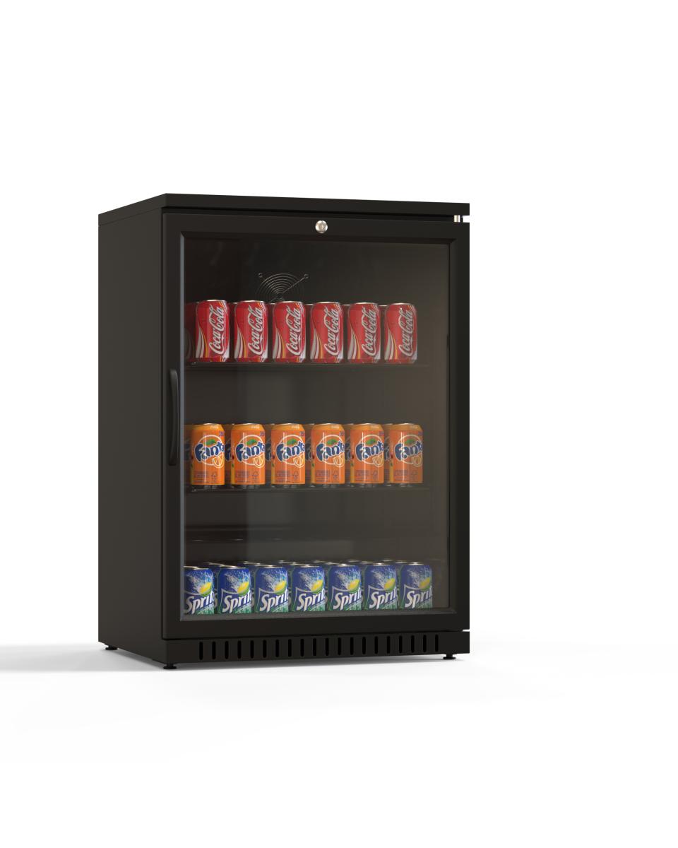 Barkühlschrank – Glastür – 1 Tür – 105 Liter – schwarze Innenseite – H 95 x B 60 x T 53 cm – G-Line