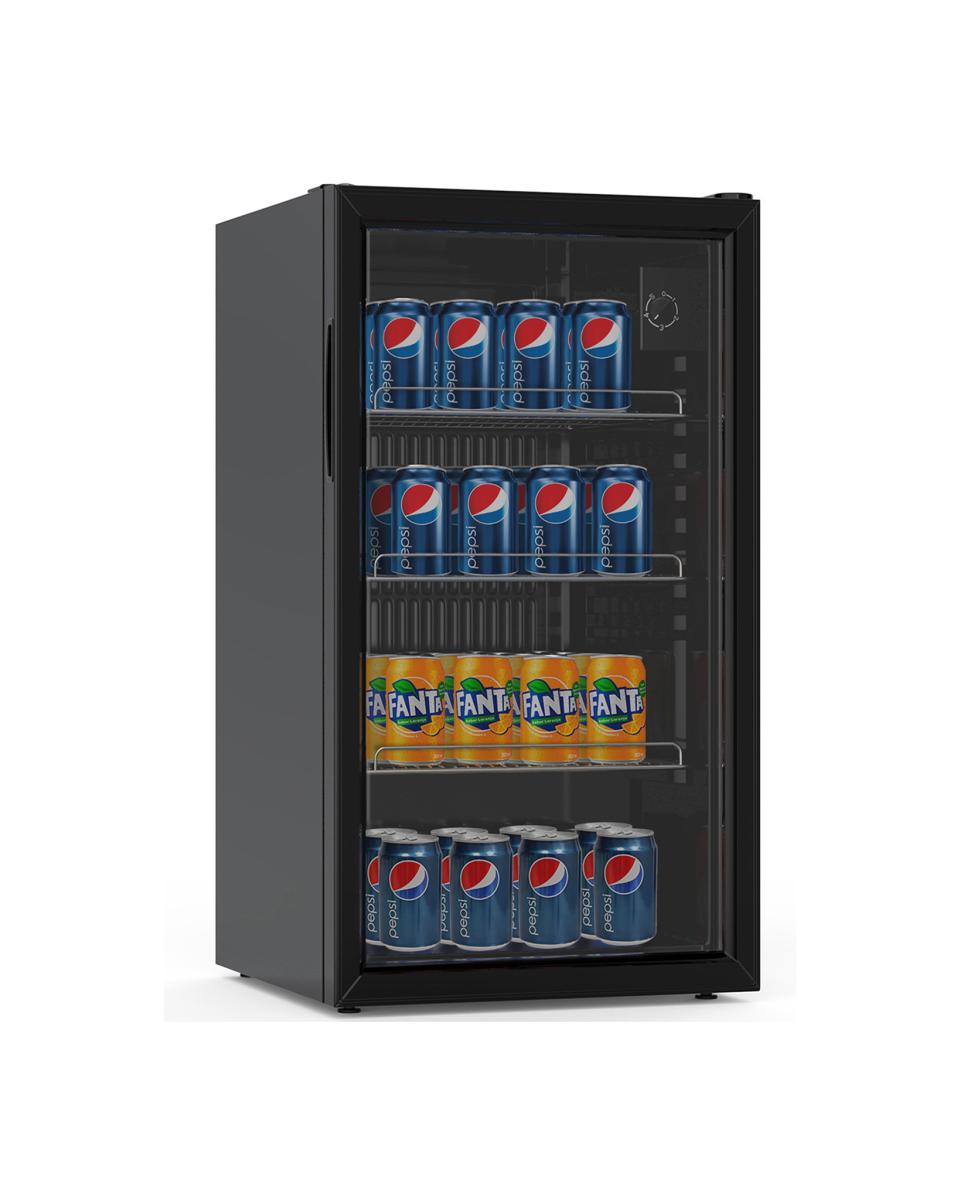Getränkekühlschrank klein - 80 Liter - Glastür - Schwarz - G-Line