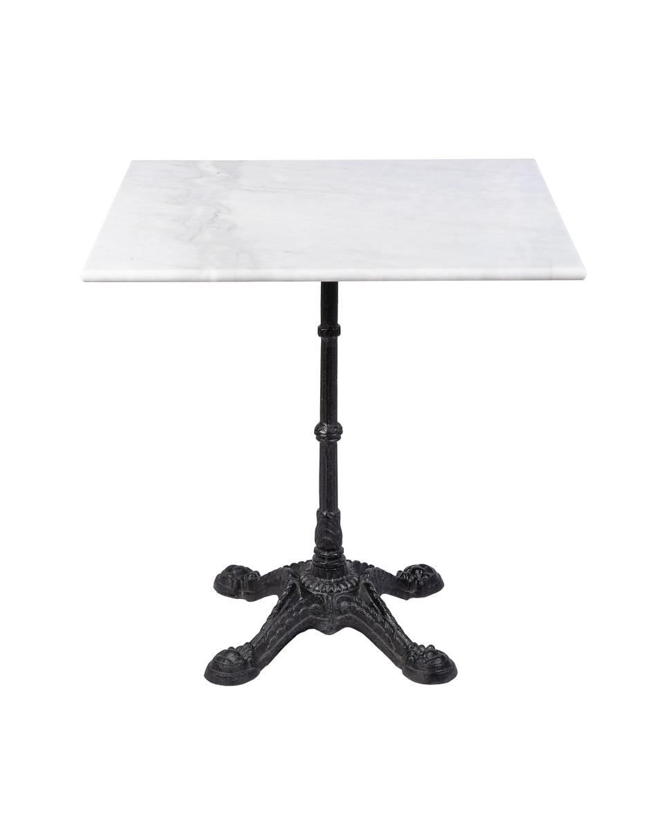 Terrassentisch - Marmor - 4 Standfüße - Quadratisch - H 72 x 80 x 80 cm - Schwarz / Weiß - G-Line