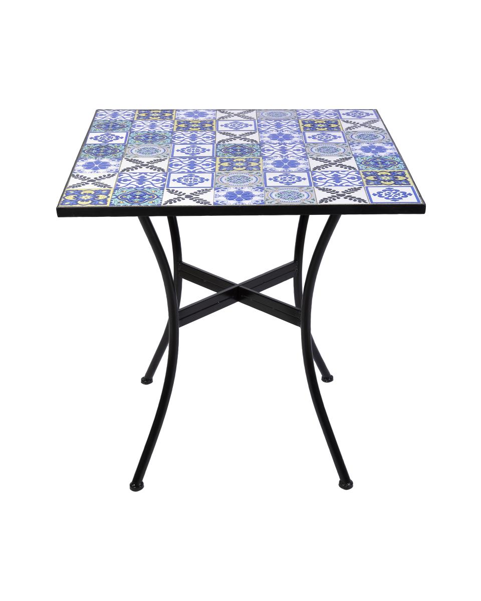 Terrassentisch Griechenland - Keramik - Schwarz - H 72,5 x B 70 x T 70 CM - G-Line
