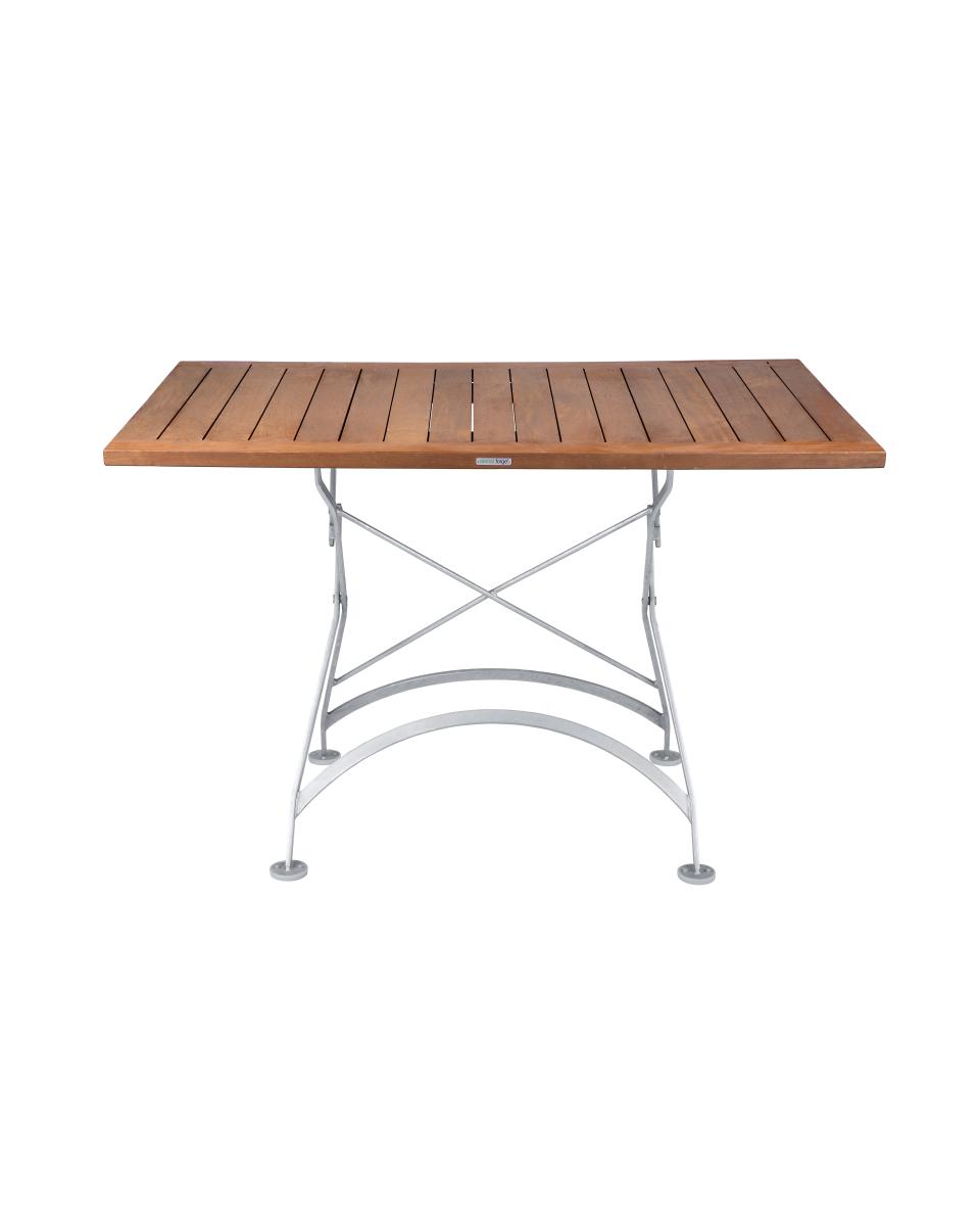 Terrassentisch - 120 x 80 CM - Teak - Gusseisen - G-Line