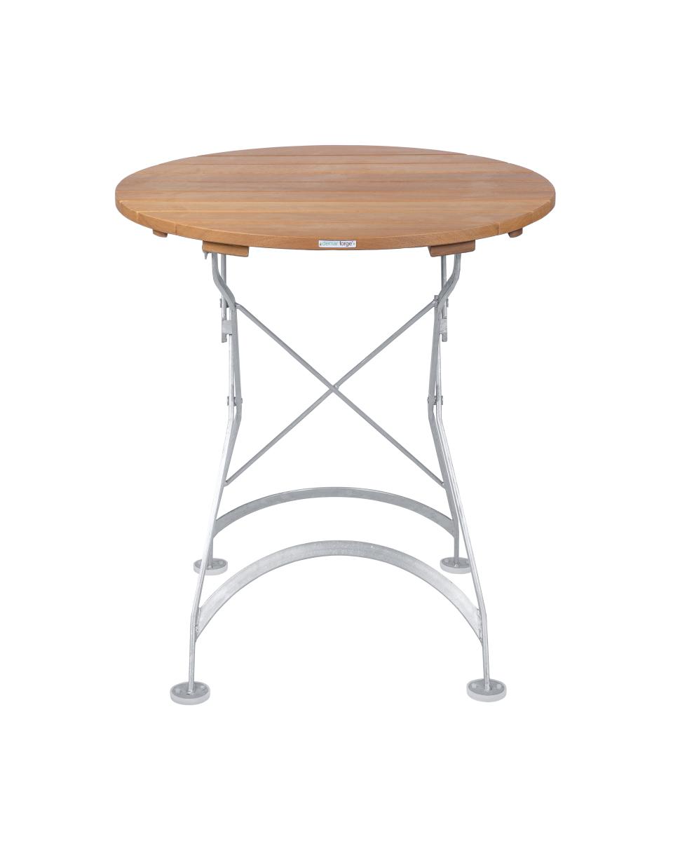 Terrassentisch - Ø70 CM - Teak - Gusseisen - G-Line