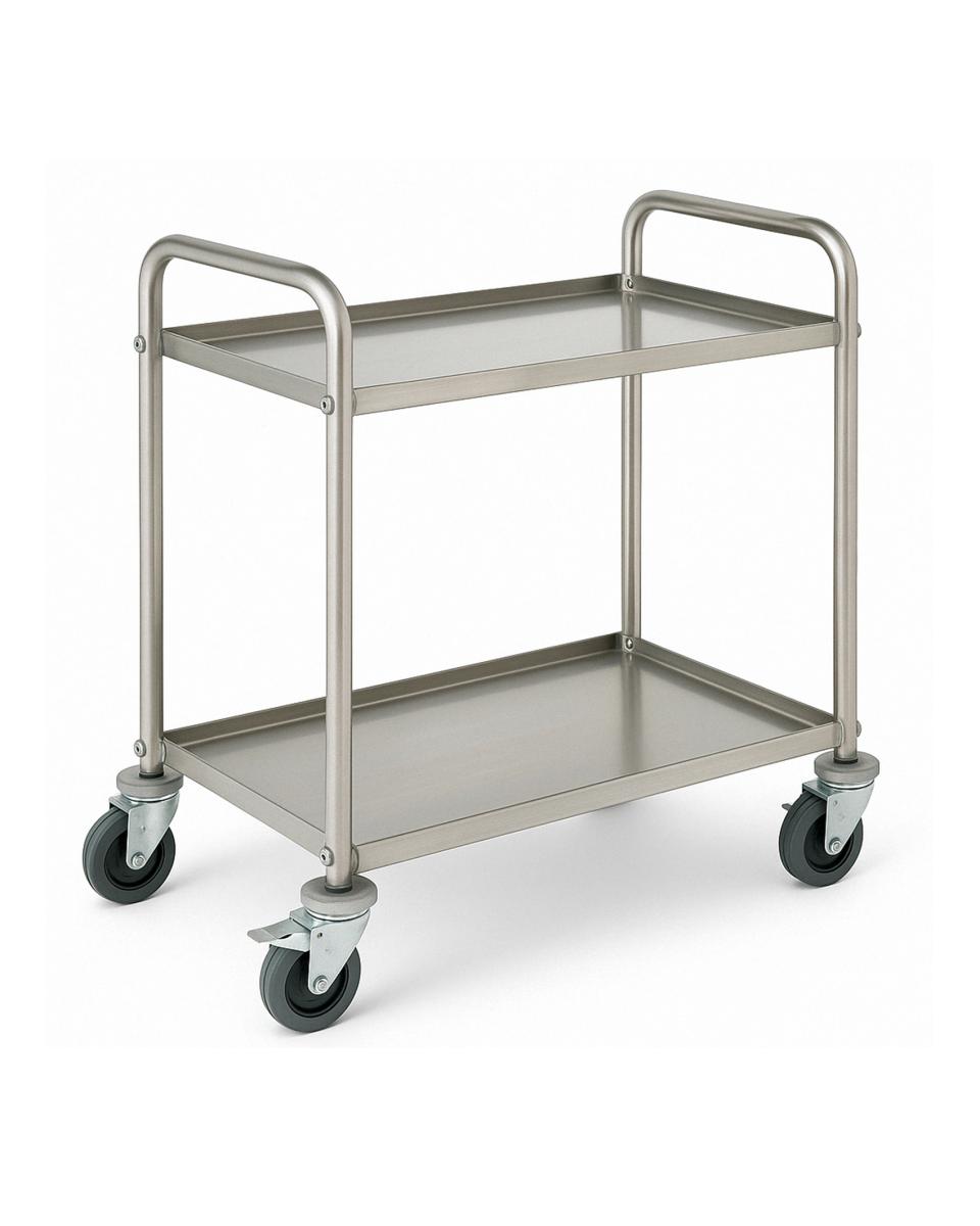 Edelstahl-Servierwagen - 2 Ebenen - zerlegbar - G-Line