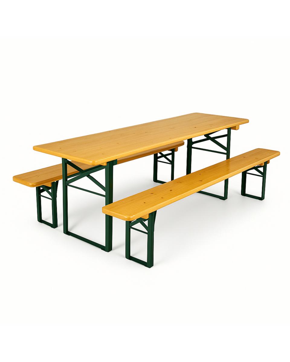 Bierbankset - Komplett - Buchenholz - Zusammenklappbar - G-Line - HW15772