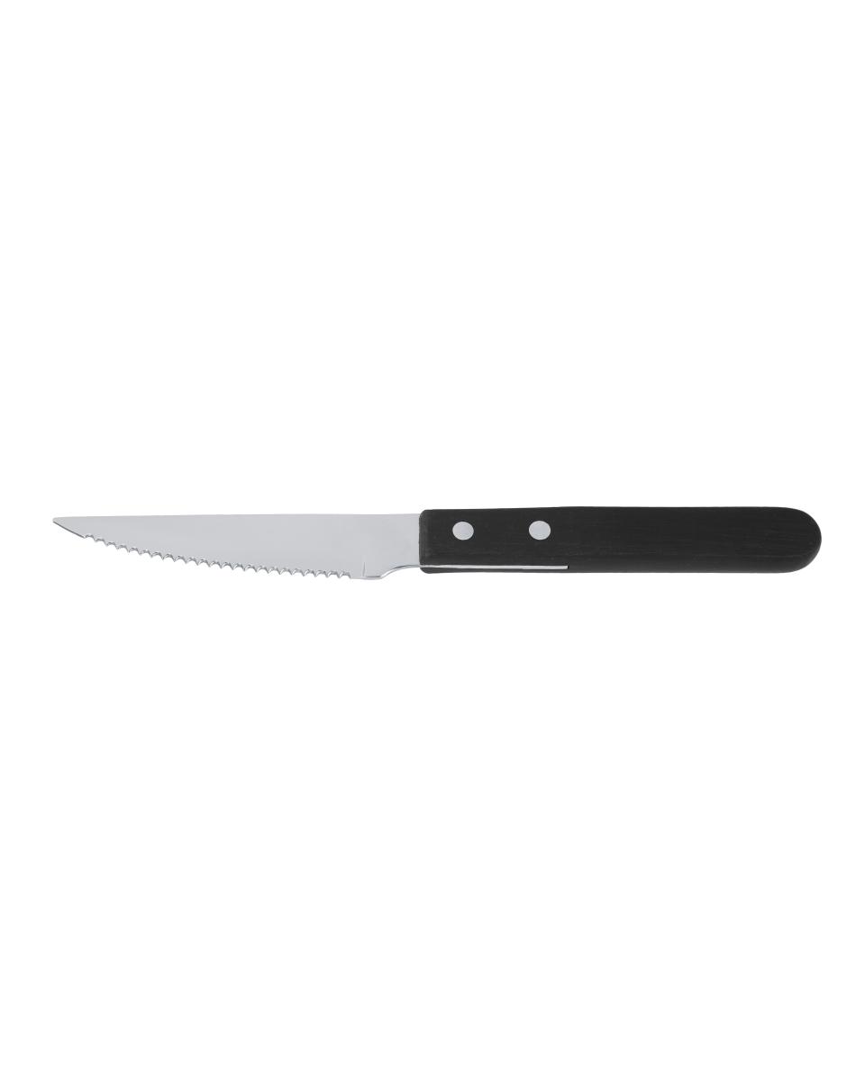 Steakmesser – 20,5 cm – schwarzer Griff – Preto – G-Tableware – 6 Stück – G-Linie