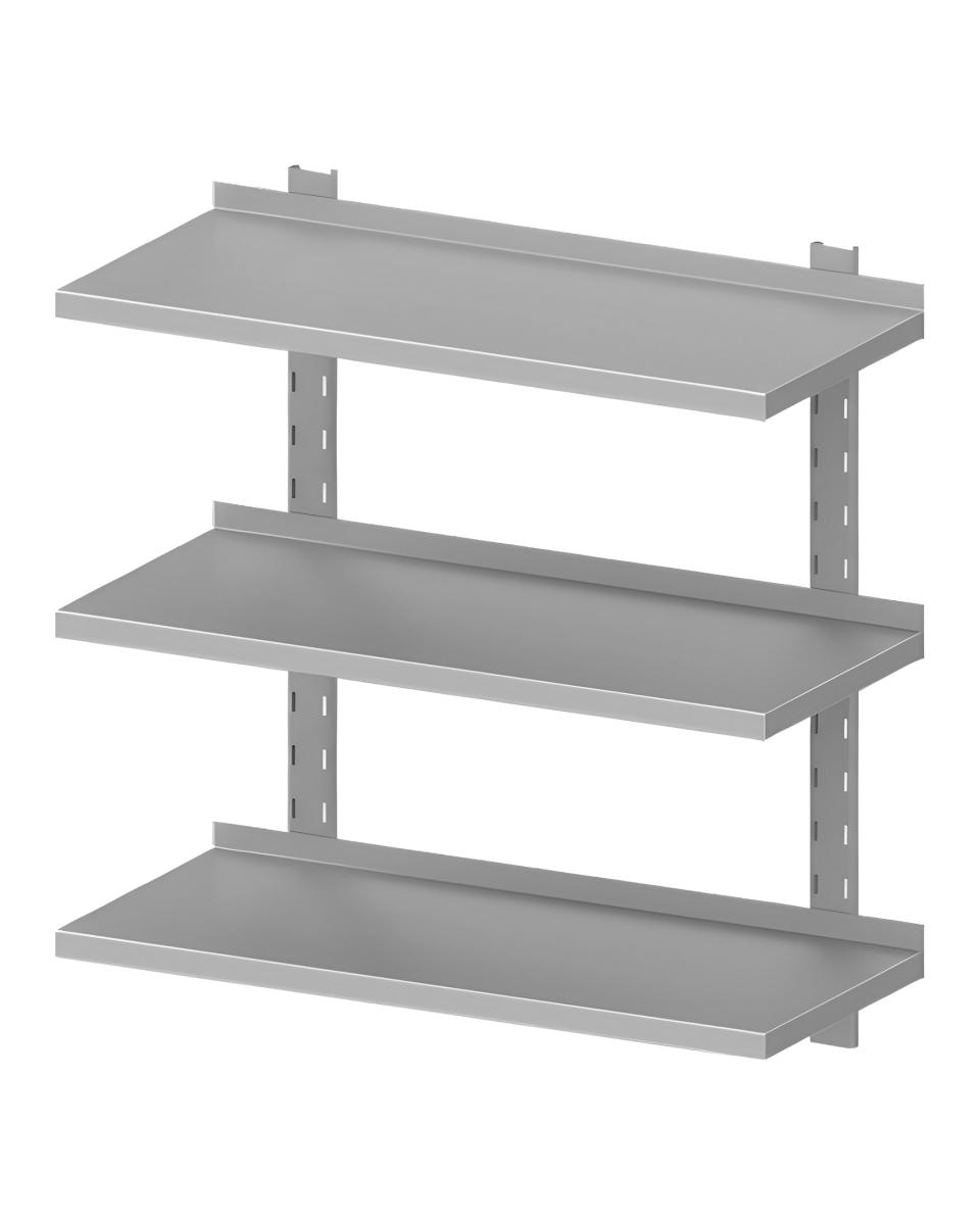 Wandbord aus Edelstahl - Geschlossen - 3 Ebenen - Verstellbar - Inklusive Halterungen - G-Line