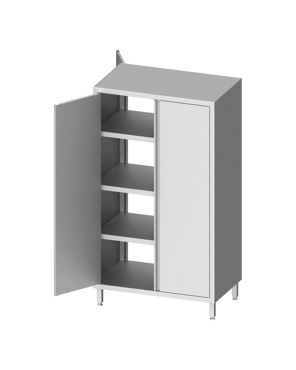 Hochschrank aus Edelstahl - Durchreichemodell - 2 Drehtüren - Höhe 200 cm - G-Line