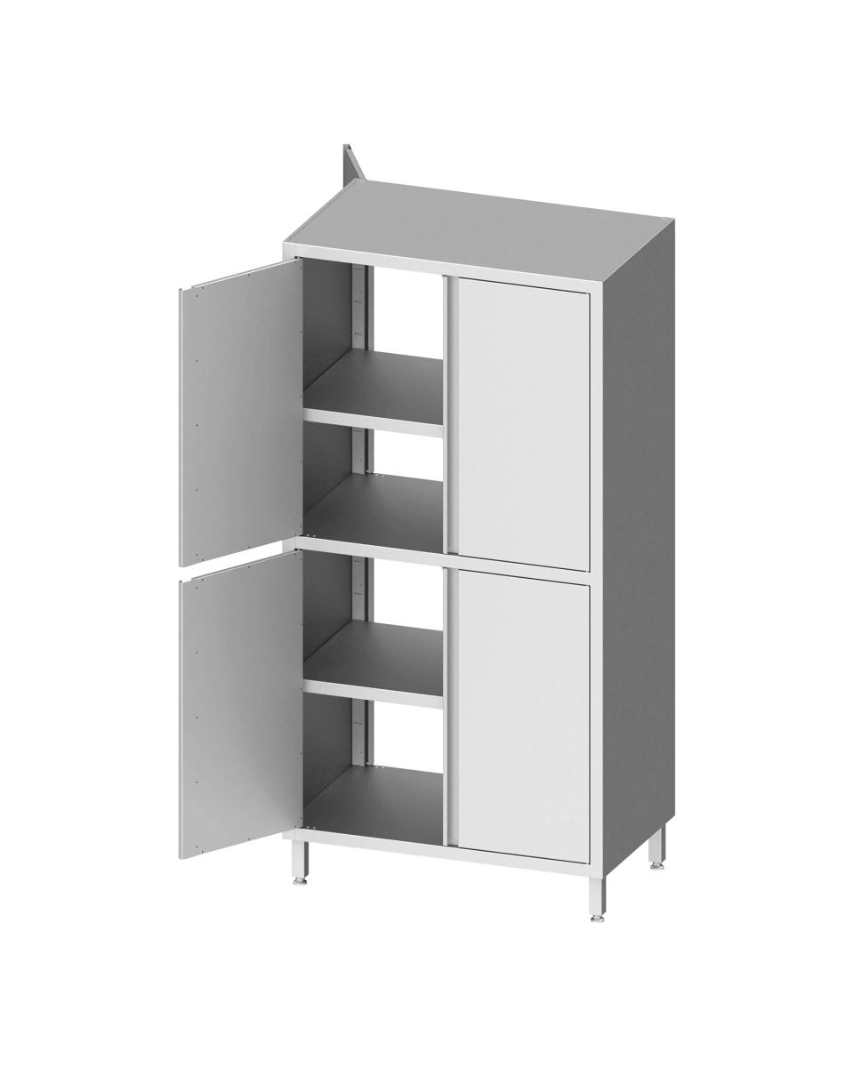 Hochschrank aus Edelstahl - Durchreichemodell - 4 Drehtüren - Höhe 200 cm - G-Line