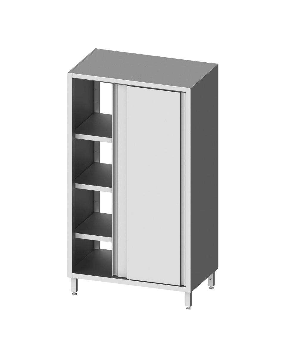 Hochschrank aus Edelstahl - Durchreichemodell - 2 Schiebetüren - Höhe 180 cm - G-Line