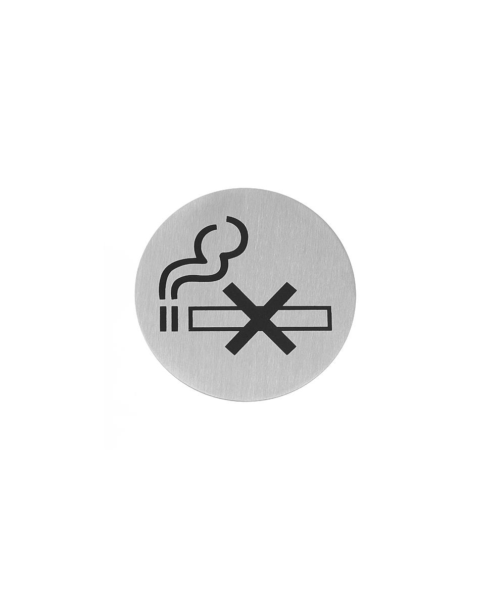 Türschild - Nichtraucher - Ø 7,5 CM - Edelstahl - Hendi - 663639