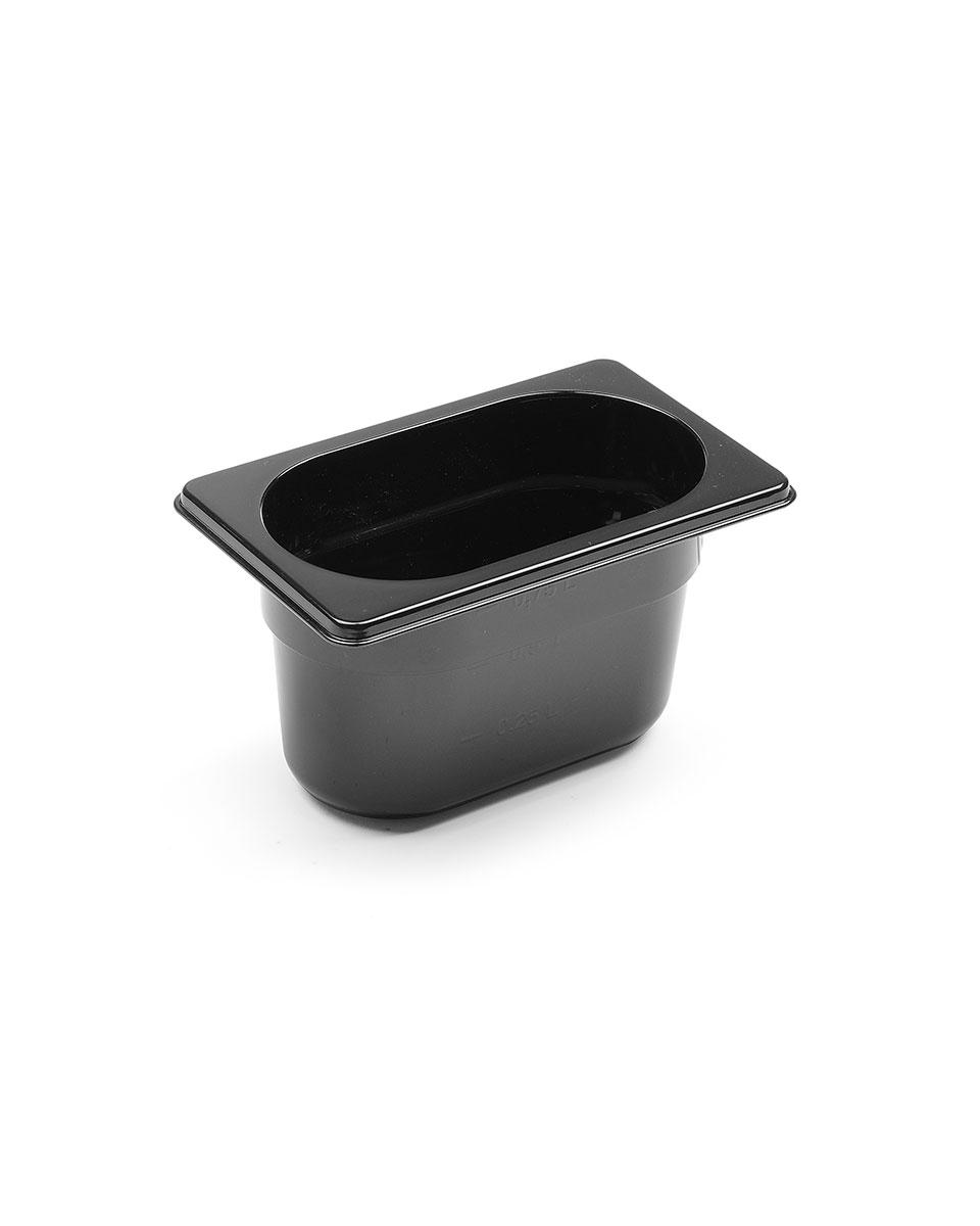 Gastronormbehälter - 1/9 GN - 10 cm - Polycarbonat - Schwarz - Hendi - 862827