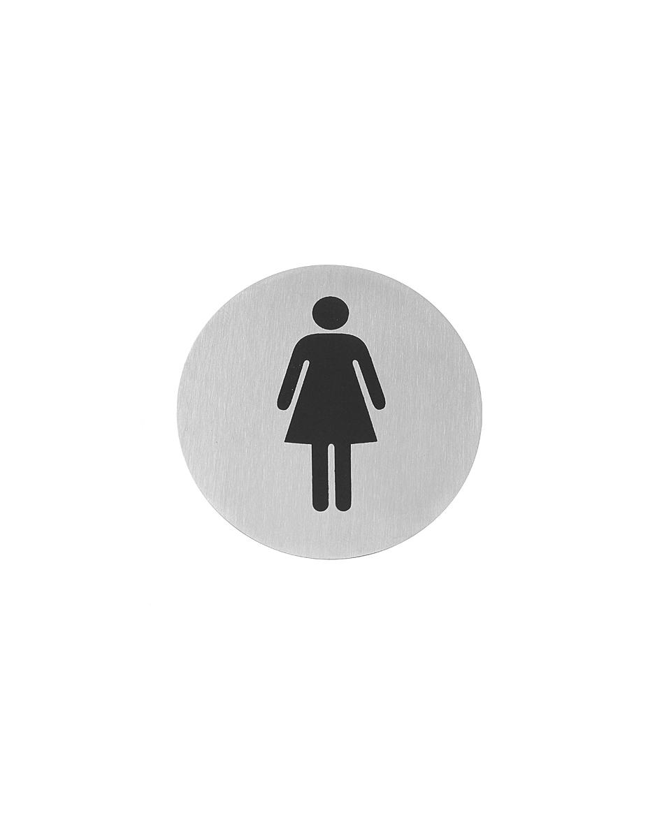 Türschild - Damen - Ø 7,5 CM - Edelstahl - Hendi - 663615