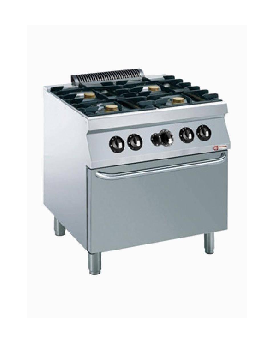 Herd mit Backofen - 4 Brenner - GN 2/1 - 1700 Line - G17 / 4BF8-N - Diamond