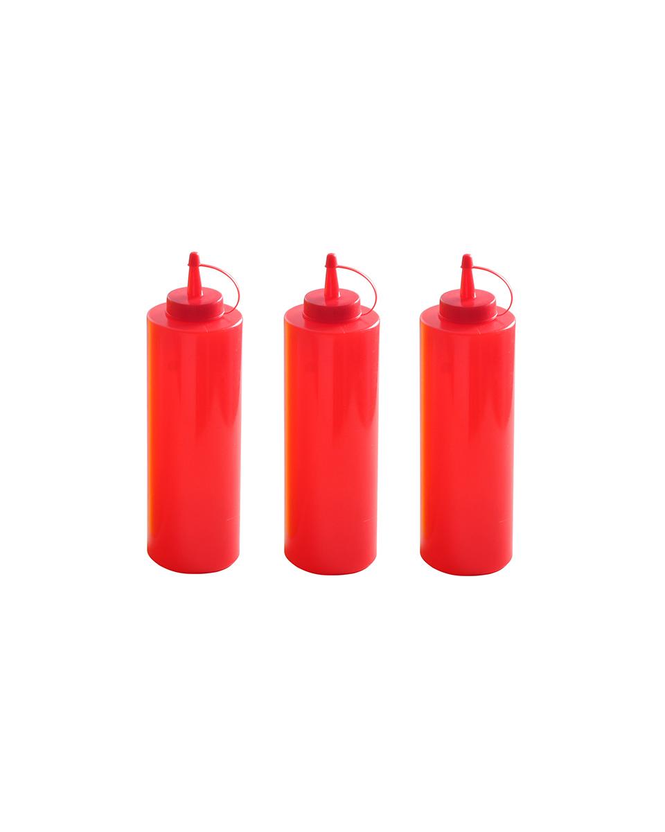 Quetschflaschen - Rot - 0,2 l - 3er-Set - Hendi