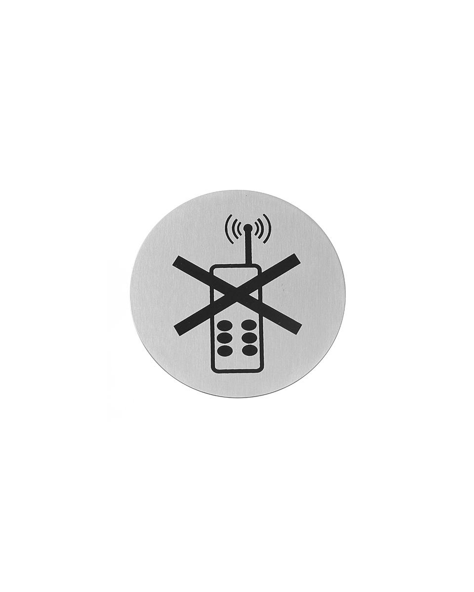 Türschild - Mobil aus - Ø 7,5 CM - Edelstahl - Hendi - 663653