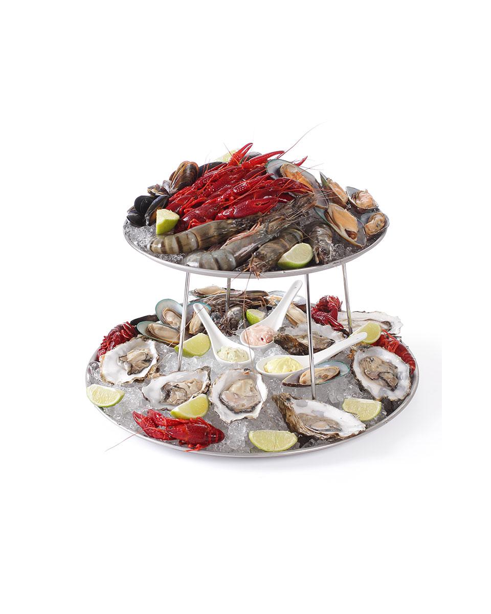 Ständer für Meeresfrüchteplatten - 2 Ebenen - Edelstahl - Hendi - 480519
