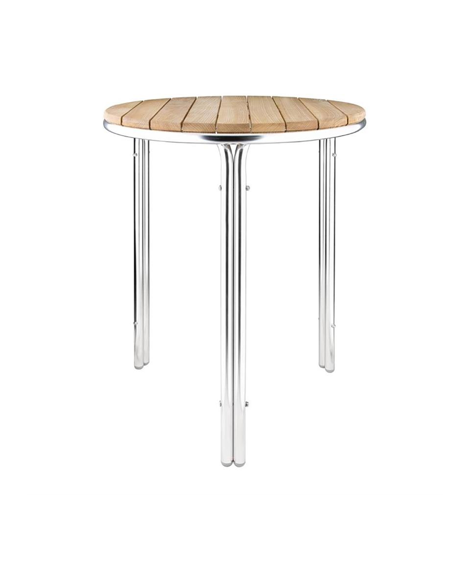 Bolero Esche / Aluminium - Rund 60 cm | Gastro-Tisch