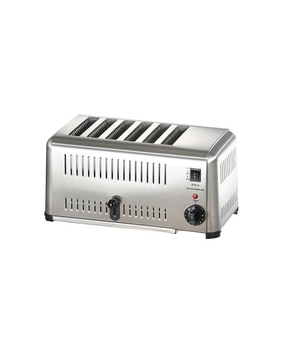 Toaster - 6 Schlitze - Edelstahl - Promoline - 58158