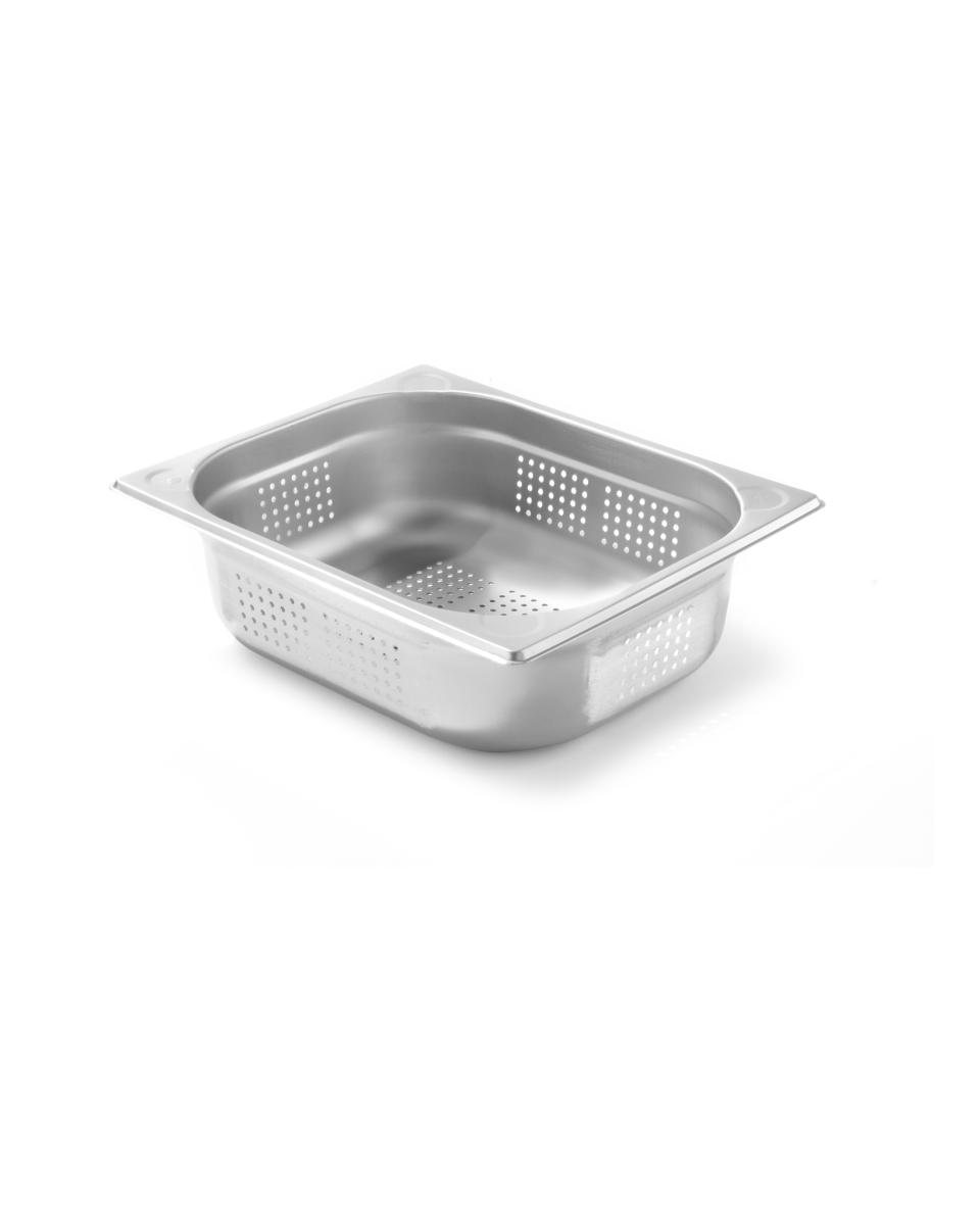 Gastronormbehälter 1/2 perforiert - Edelstahl - H 10 x 26,5 x 32,5 cm - Hendi - 807330