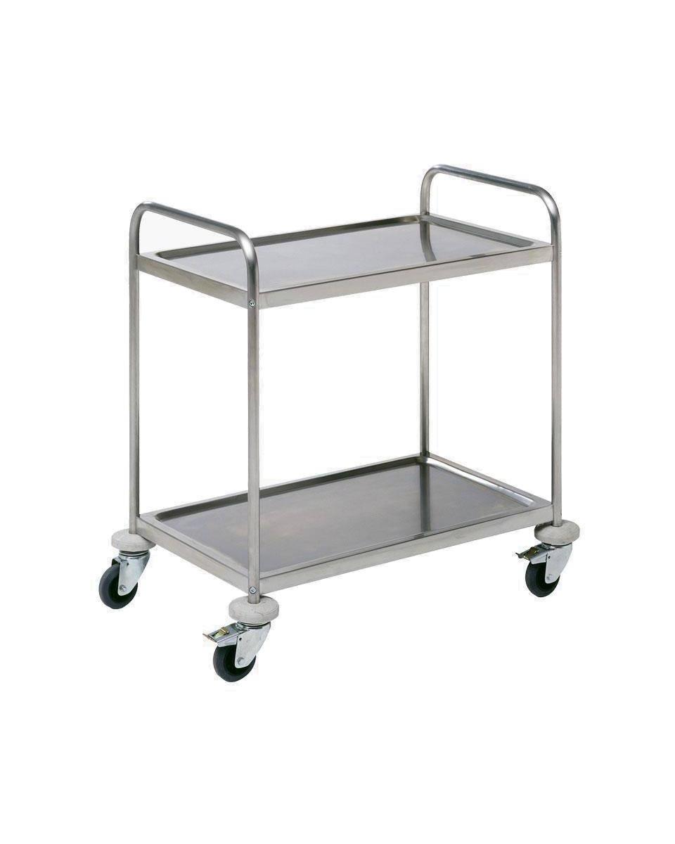Edelstahl-Servierwagen - 2 Ebenen - zerlegbar - G-Line