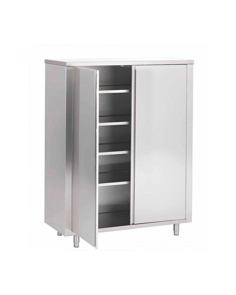 Vorratsschrank - Edelstahl - Flügeltüren - H 180 x 100 x 60 cm - Promoline