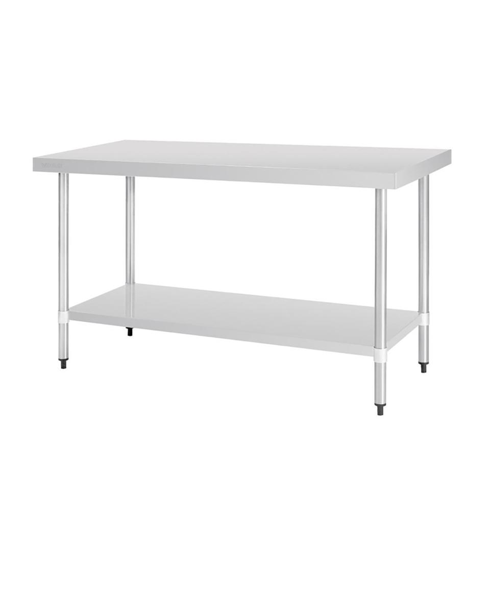 Edelstahl-Arbeitstisch ohne Rückwand 90 x 150 x 70 cm - GJ503 - Vogue