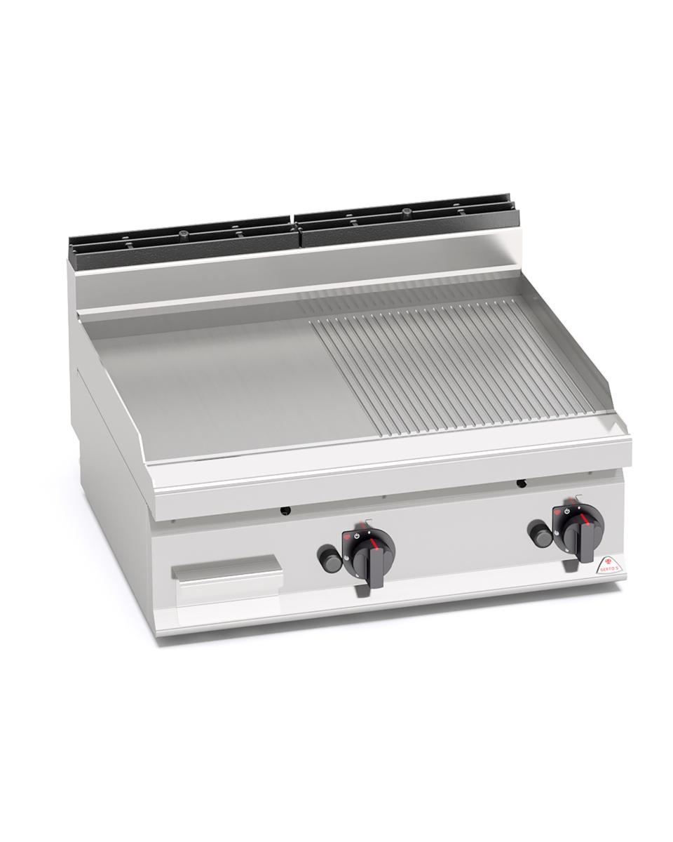 Backblech - 80 cm - glatt / gerippt - Gas - Tischplatte - Berto's - G7FM8B-2
