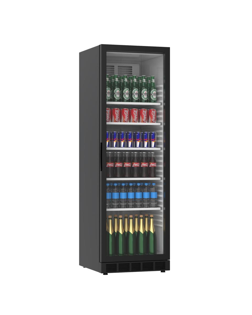 Getränkekühlschrank - 385 Liter - 1 Tür - Schwarz - H 184,5 x 59,5 x 60,5 cm - Promoline