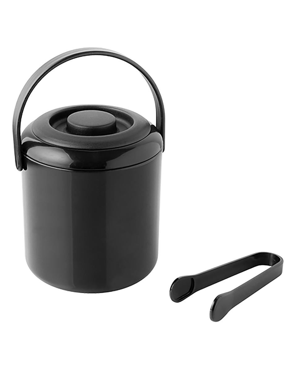 Eiswürfeleimer – H 15 CM – 0,25 KG – Ø12,5 CM – Polypropylen – Schwarz – 0,5 Liter – 064042