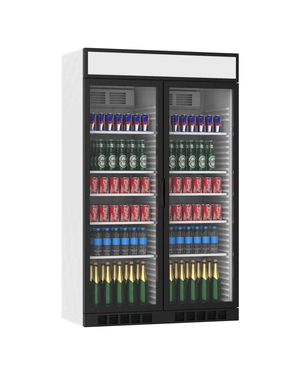 Getränkekühlschrank - 770 Liter - 2 Türen - Schwarz - H 199,4 x 120 x 60,5 cm - Promoline