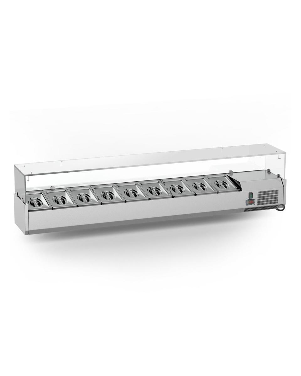 Kühlvitrine - 160 cm - 7 x 1/4 GN - Glas - Promoline